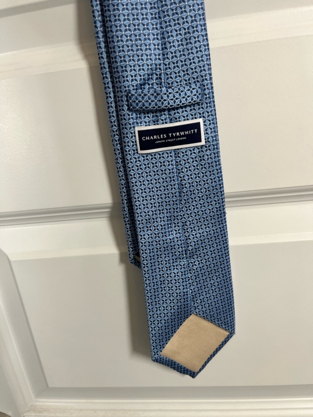 Charles Tyrwhitt Silk Tie Blue Geometric Classic Business - Picture 4 of 6
